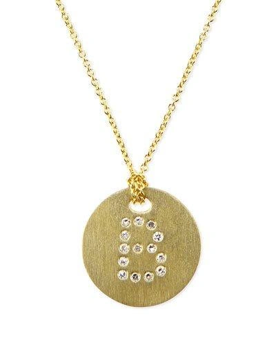 Roberto Coin Letter Medallion Necklace In Yellow Gold