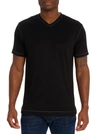 Robert Graham Eastwood V-neck Cotton Blend T-shirt In Black