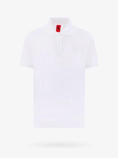 Ferrari Embroidered Logo Polo Shirt In White