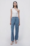 Jonathan Simkhai Calista Denim Cargo Pant In Vatia