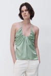 Simkhai Maison Charmeuse Top In Spring Green