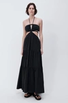 Jonathan Simkhai Laurel Poplin Cover Up Maxi Dress In Black