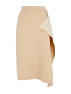 Fendi Gonna Ff Double Wool In Nude & Neutrals