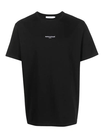 Maison Kitsuné Logo-print Cotton T-shirt In Black