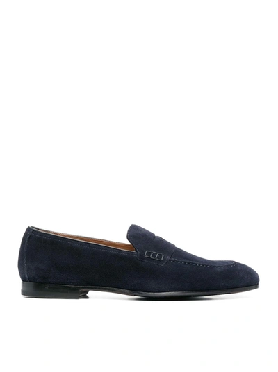 Doucal's Almond-toe Suede Loafers In Blue