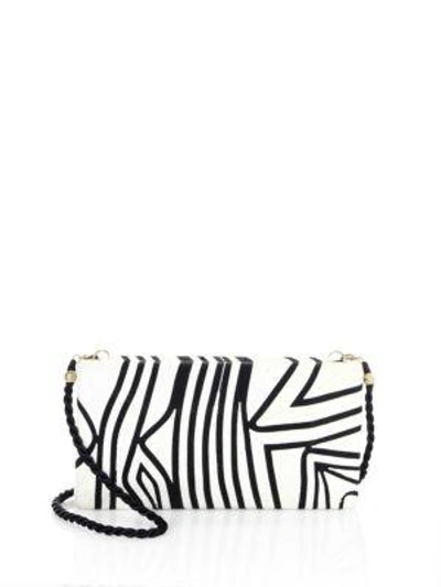 Beatriz Tropical Edge Large Convertible Clutch In White
