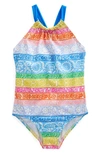 BODEN KIDS' RUCHED ONE-PIECE SWIMSUIT