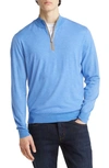 Peter Millar Excursionist Flex Wool-blend Half-zip Sweater In Blue