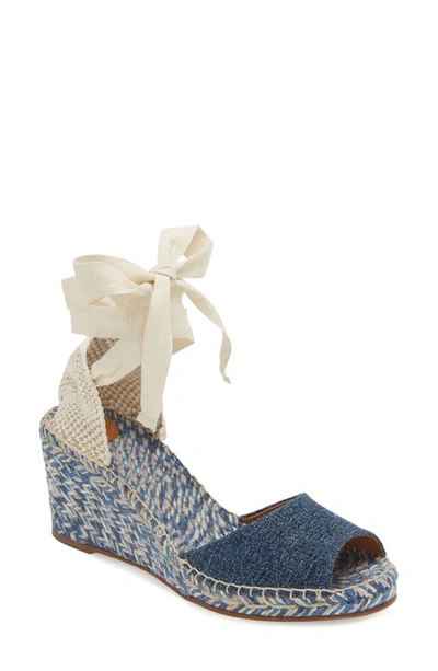 Chloé Piia Espadrille Wedge Sandal In Denim