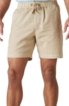 Lucky Brand Men's 7" Linen Pull-on Shorts In Aluminum