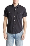 Lucky Brand Lived-in Short Sleeve Button-up Workwear Shirt In Phantom