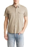 LUCKY BRAND LUCKY BRAND LIVED-IN SHORT SLEEVE BUTTON-UP WORKWEAR SHIRT