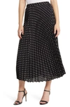 ANNE KLEIN POLKA DOT PLEAT MIDI SKIRT