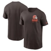 NIKE NIKE BROWN CLEVELAND BROWNS SIDELINE INFOGRAPH LOCKUP PERFORMANCE T-SHIRT