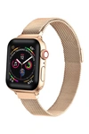 THE POSH TECH SKINNY STAINLESS STEEL MESH APPLE   WATCH REPLACEMENT BAND