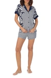 Dkny Stripe Short Pajamas In Dark Blue Stripe