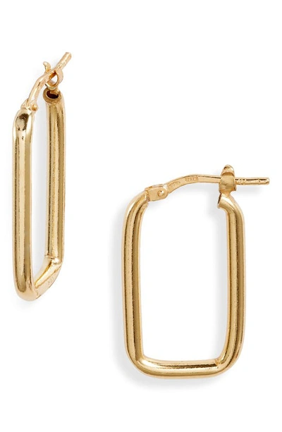 Argento Vivo Sterling Silver Oval Hoop Earrings In Gold