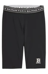 BALMAIN KIDS' LOGO JACQUARD WAISTBAND BIKE SHORTS