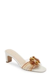 Cecelia New York Anna Belle Beaded Block Heel Sandal In Alabaster