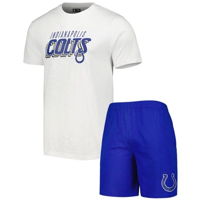 CONCEPTS SPORT CONCEPTS SPORT ROYAL/WHITE INDIANAPOLIS COLTS DOWNFIELD T-SHIRT & SHORTS SLEEP SET