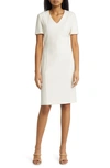 Hugo Boss Damaisa Sheath Dress In Soft Cream