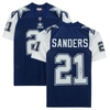FANATICS AUTHENTIC DEION SANDERS DALLAS COWBOYS AUTOGRAPHED MITCHELL & NESS NAVY 1995 THROWBACK AUTHENTIC JERSEY