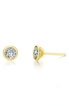 LAFONN BEZEL SET SIMULATED DIAMOND STUD EARRINGS