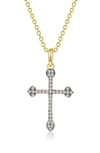 Lafonn Pavé Simulated Diamond Cross Pendant Necklace In White