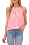 Cece Pleated Halter Top In Calypso Coral