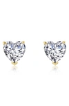 Lafonn Simulated Diamond Heart Stud Earrings In White