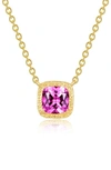 Lafonn Lab Created Sapphire Pendant Necklace In Purple