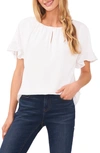 CECE CECE RUFFLE SLEEVE CREPE BLOUSE