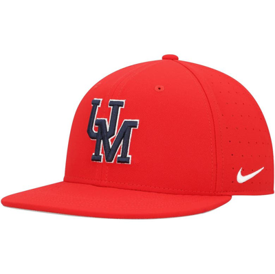 Nike Red Ole Miss Rebels Aero True Baseball Performance Fitted Hat