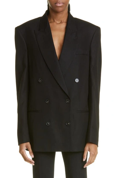 Stella Mccartney Double-breasted Wool Coat In Black