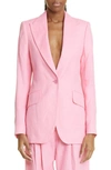Stella Mccartney Viscose And Linen Single-breasted Blazer In 6645 Hibiscus