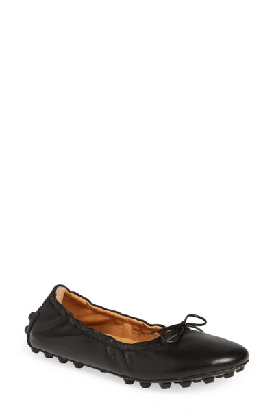 Tod's 10mm Ballerina Des Gommini Leather Flats In Black