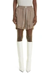 Rick Owens Sequin Silk Chiffon Boxer Shorts In Dust