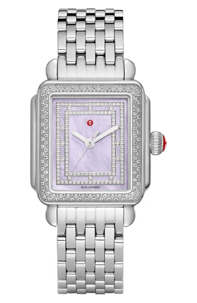 Michele Deco Madison Bracelet Watch, 33mm In Stainless Steel