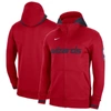 NIKE NIKE RED WASHINGTON WIZARDS AUTHENTIC SHOWTIME PERFORMANCE FULL-ZIP HOODIE
