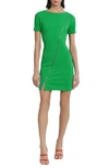 Donna Morgan Diagnoal Zip Sheath Minidress In Bright Green