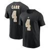 Nike Men's  Derek Carr Black New Orleans Saints Player Name And Number T-shirt In Black