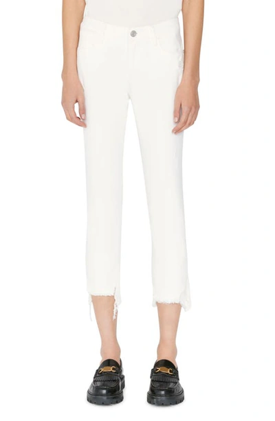 Frame Le High Straight White Denim Jeans In Multi