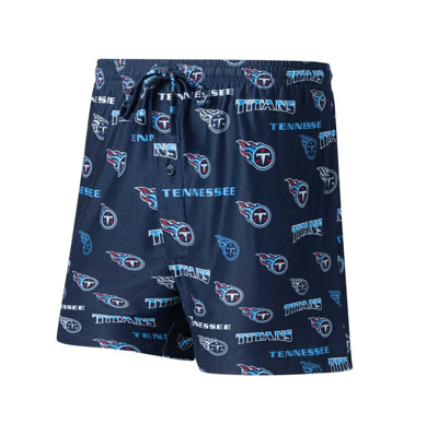 Concepts Sport Navy Tennessee Titans Breakthrough Jam Allover Print Knit Shorts