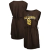G-III 4HER BY CARL BANKS G-III 4HER BY CARL BANKS BROWN SAN DIEGO PADRES G.O.A.T SWIMSUIT COVER-UP DRESS