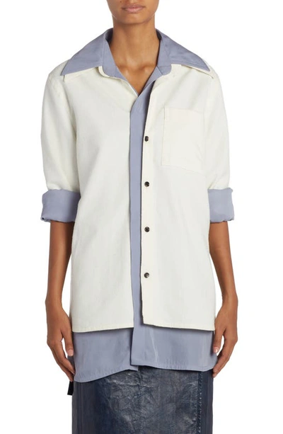 Bottega Veneta White Relaxed Double Layer Shirt