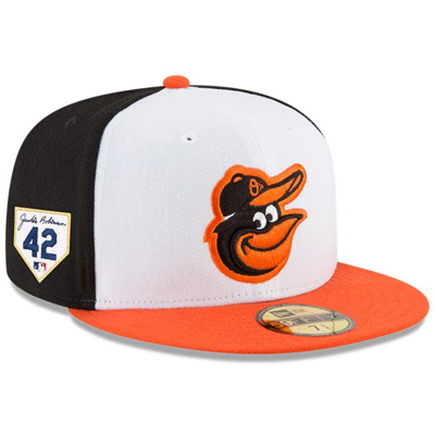 New Era White Baltimore Orioles 2024 Jackie Robinson Day 59fifty Fitted Hat In Black