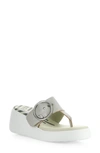 Fly London Dafi Platform Sandal In Silver Borgogna