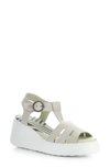 Fly London Duma Platform Wedge Sandal In 001 Cloud Ceralin