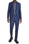 Jack Victor Dean Textured Soft Constructed Wool Suit In Blue