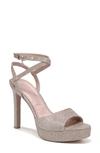 Naturalizer Pnina Tornai For  Ai Ankle Strap Platform Sandal In Rose Gold Glitter Fabric